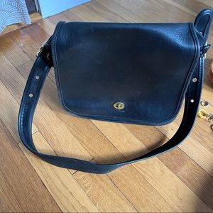 Coach - black leather crossbody bag